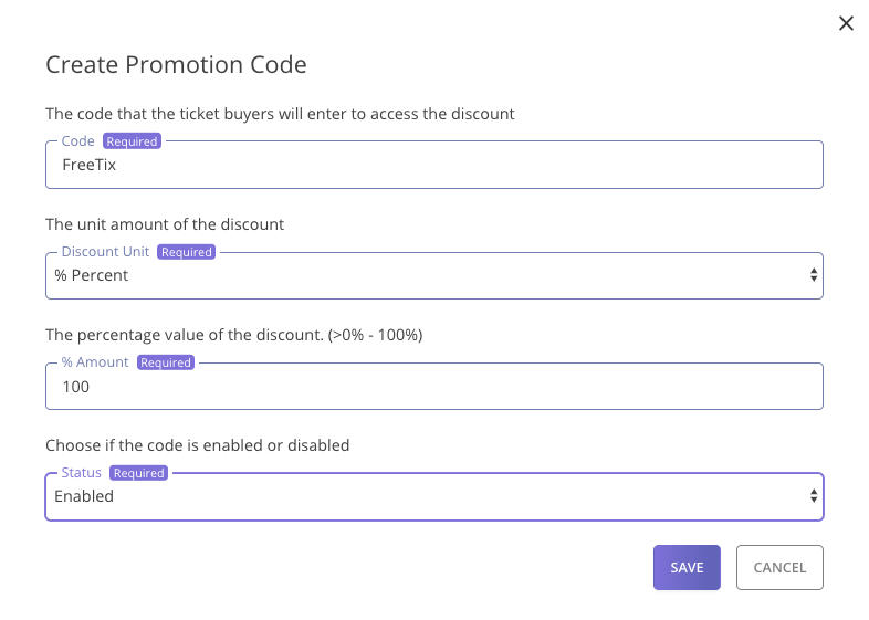 promo code